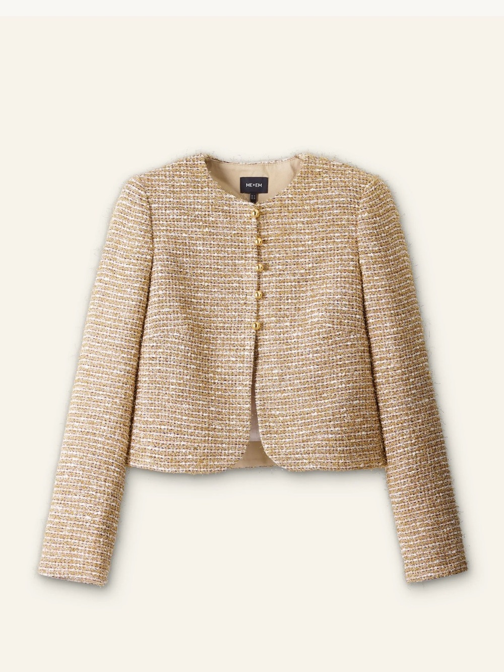 ME+EM Metallic Evening Jacket Italian Lurex Tweed Size 4